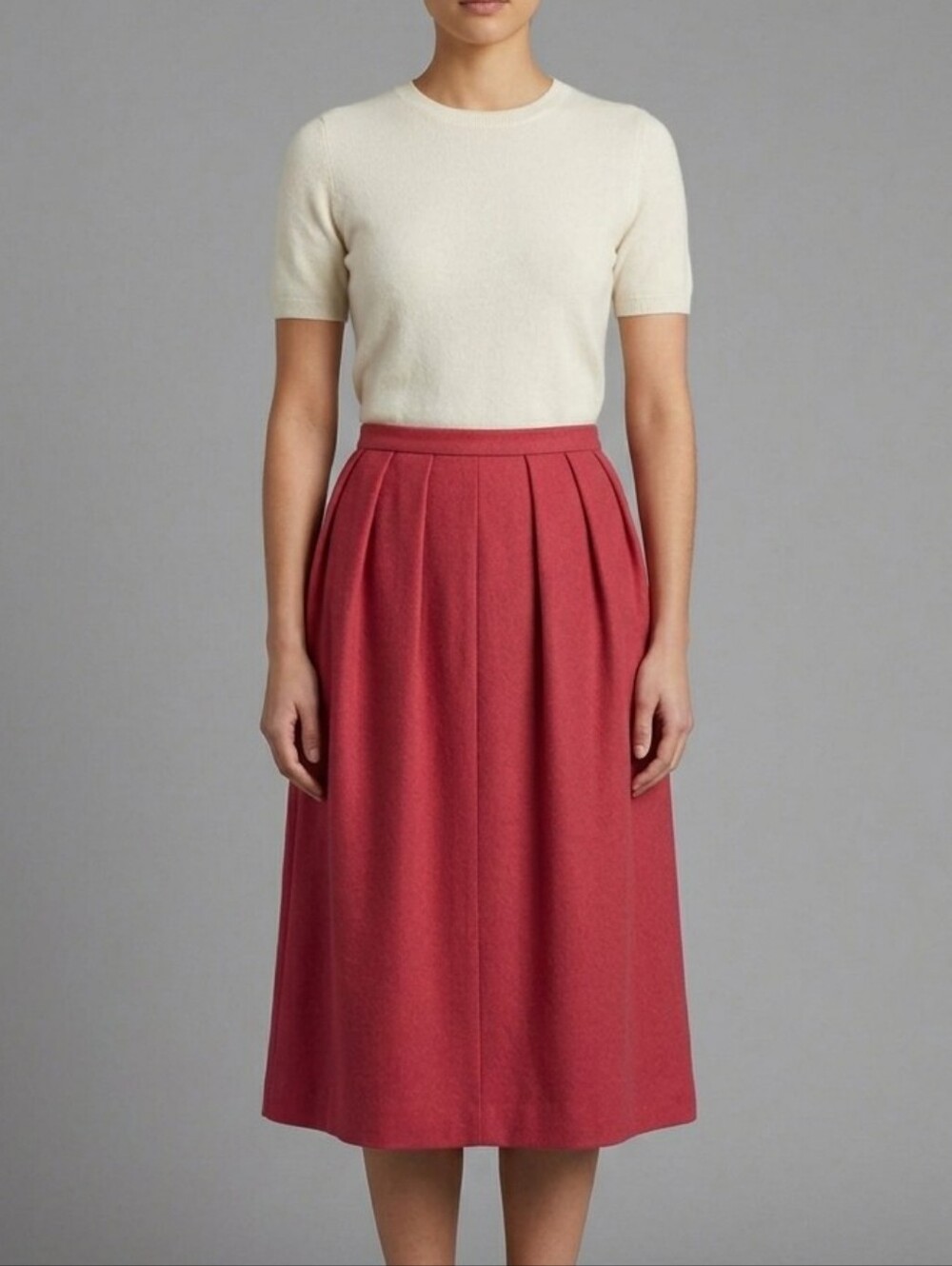 Wool Classic Rose Pink Women's  Skirt